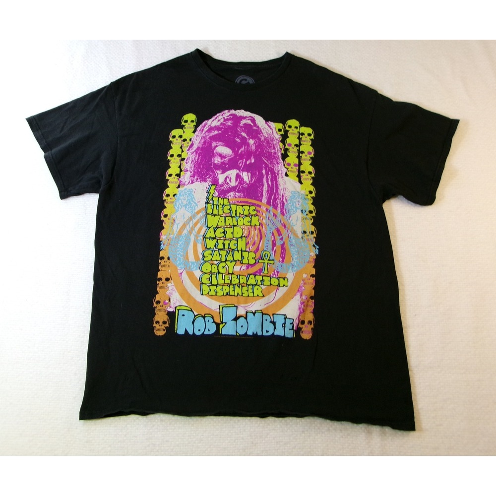 Rob Zombie Electric Warlock Acid Witch Graphic T-Shirt‎ Black XL Metal Horror